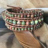 Unakite Mix Triple Wrap